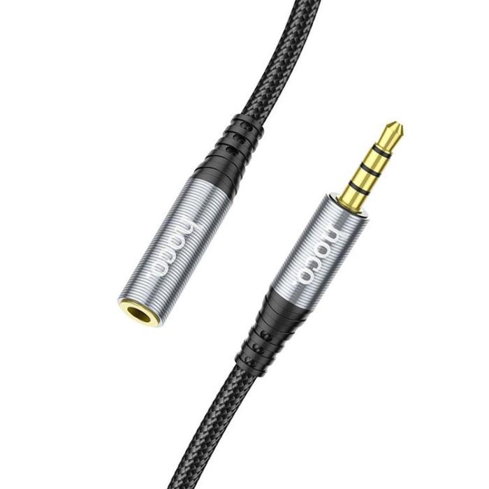 Hoco - Hoco 3.5 mm Ljud Kabel Förlängning Hane Till Hona 2m - Svart