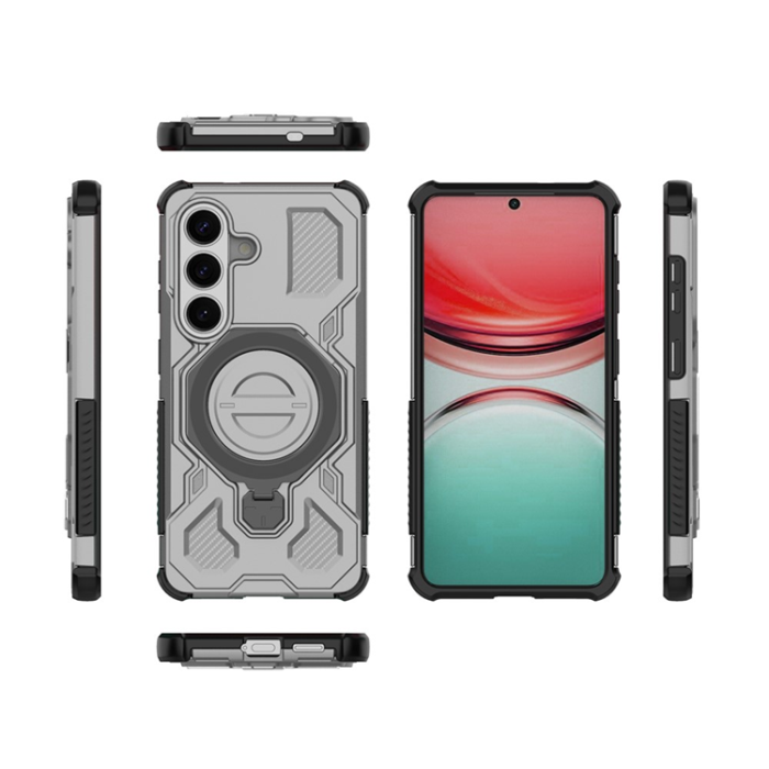 A-One Brand - Galaxy S26/S26 Pro Mobilskal Rotating Metal Kickstand - Grå