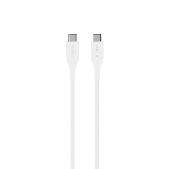 Puro - Puro Plain USB-C - USB-C 2A 1m Kabel - Vit