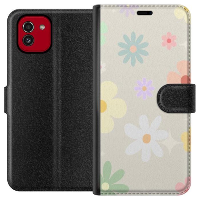 iSecrets - Plånboksfodral till Samsung Galaxy A03 med fejdande blommor