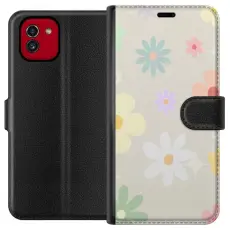 Gustaf - Pl&aring;nboksfodral till Samsung Galaxy A03 med fejdande blommor