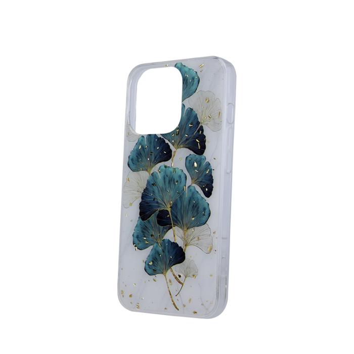 OEM - Guldfärgat Glam Skal Lövdesign iPhone 15 Pro