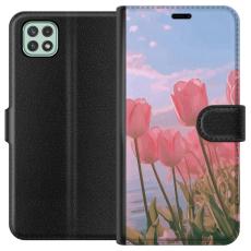 iSecrets - Plånboksfodral till Samsung Galaxy A22 5G med Rosa Tulpaner