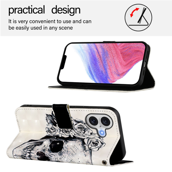 A-One Brand - iPhone 17 Plånboksfodral Printing Pattern Med Strap