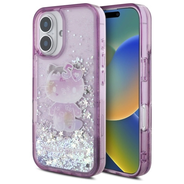 Hello Kitty iPhone 16 Mobilskal Liquid Glitter 50TH Anniversary | 2353 | AlltMobil
