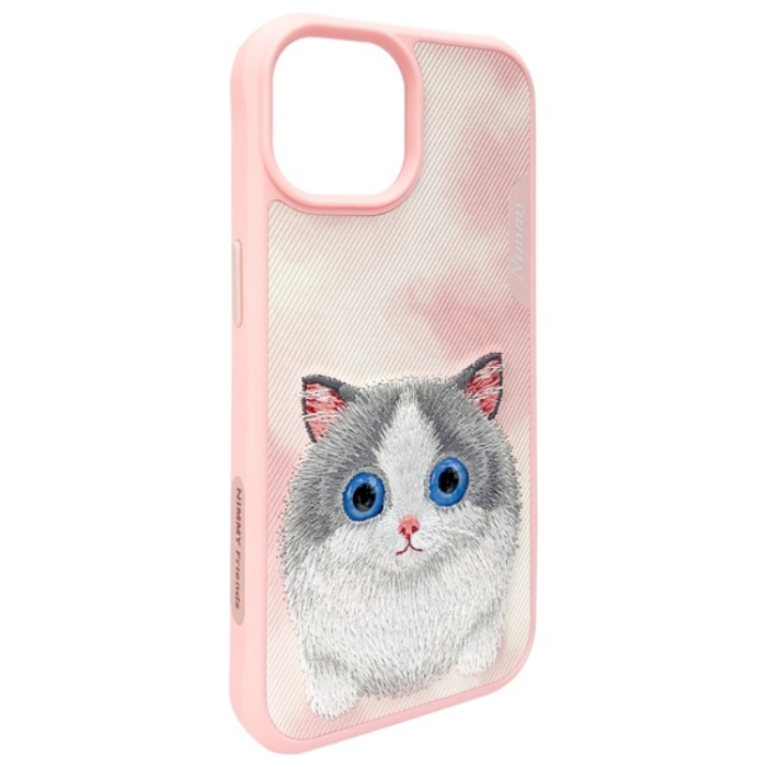 NIMMY - Nimmy iPhone 15 Mobilskal Big Eyed Pet 2.0 Cat - Rosa