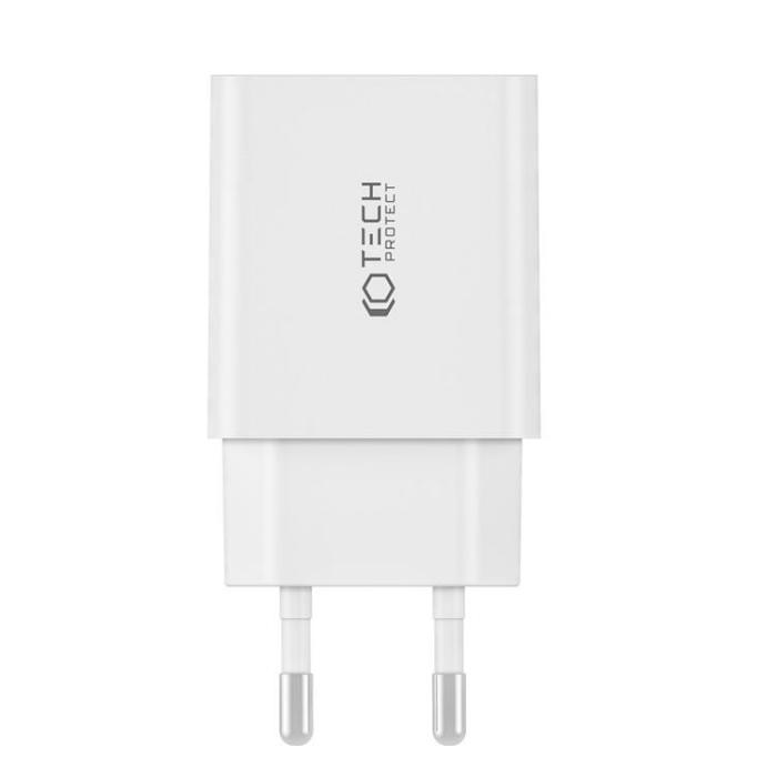 Tech-Protect - Tech-Protect 2-Port Nätverk Laddare Med Lightning Kabel - Vit