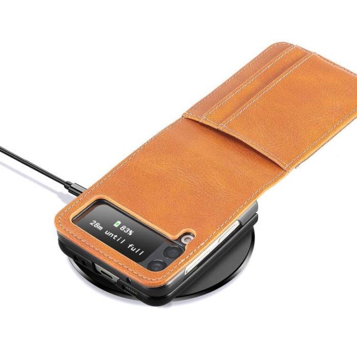 A-One Brand - Plånboksfodral till Samsung Galaxy Z Flip 3 5G - Brun