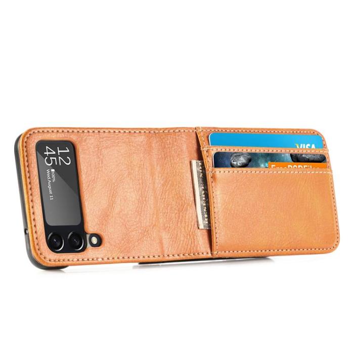 A-One Brand - Plånboksfodral till Samsung Galaxy Z Flip 3 5G - Brun
