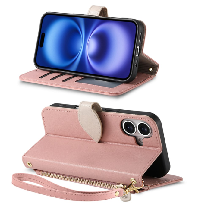 A-One Brand - iPhone 17 Plånboksfodral Leaf Magnetiskt Spänne Läder