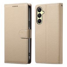 A-One Brand - Galaxy A17/A26 Plånboksfodral Litchi Läder Magnetic - Apricot