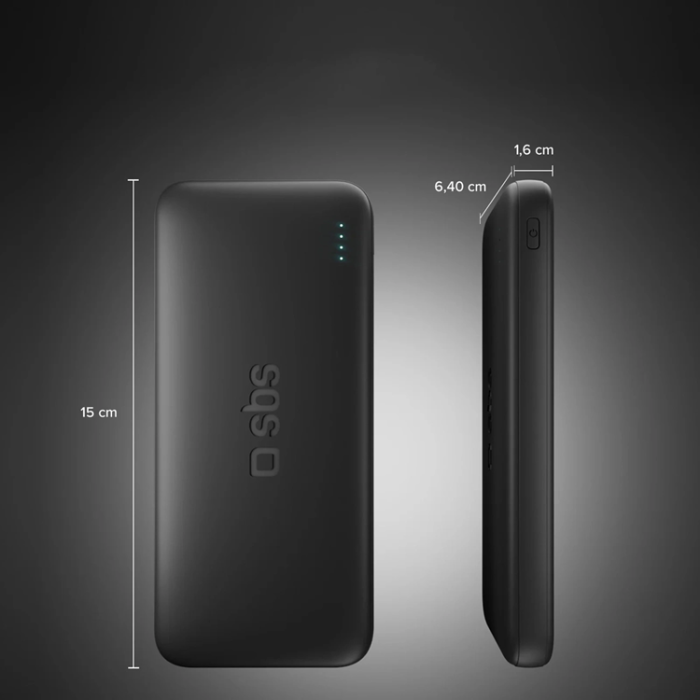 SBS - SBS Powerbank 10000mAh 10W USB-A - USB-C Infinity - Svart