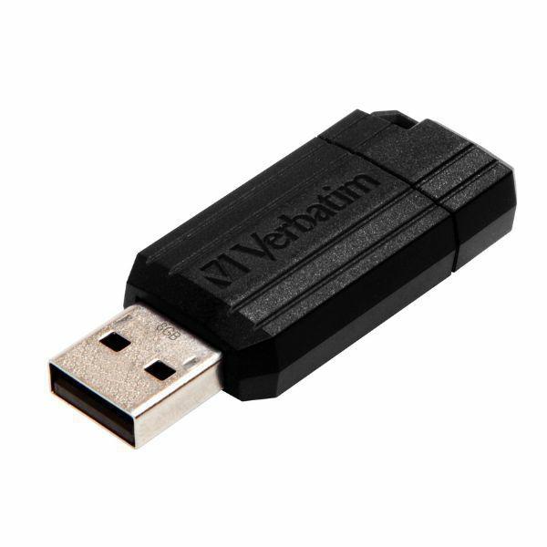 Verbatim Pendrive 8GB USB-A 2.0 PinStripe - Svart | 3712 | AlltMobil