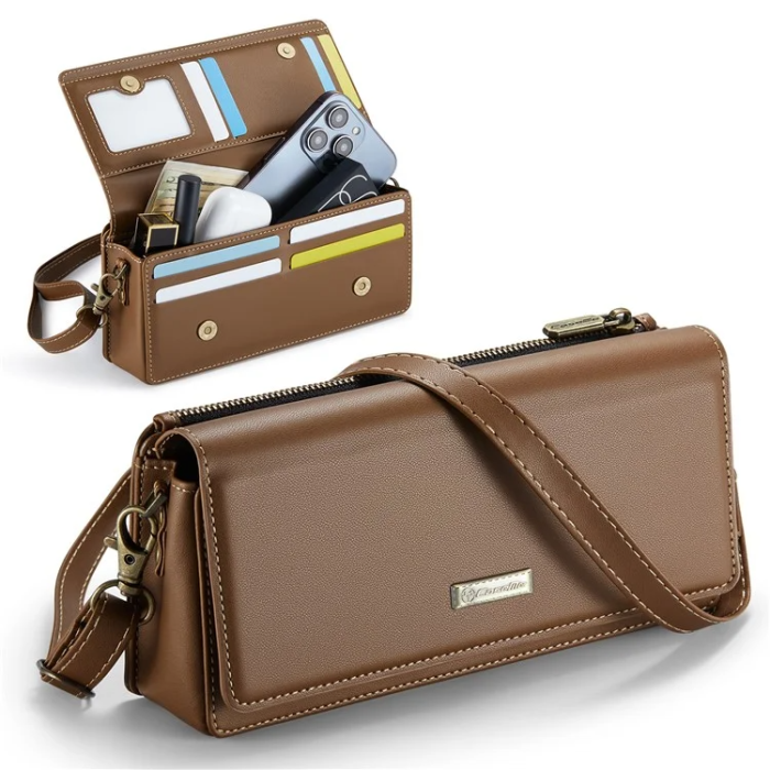 Caseme - CASEME Crossbody Väska RFID Blocking Me30 Max Läder - Brun