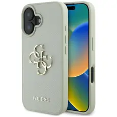 Guess - Guess Mobilskal till iPhone 16 Grained Big 4G Small Classic Logo - Gr&ouml;n