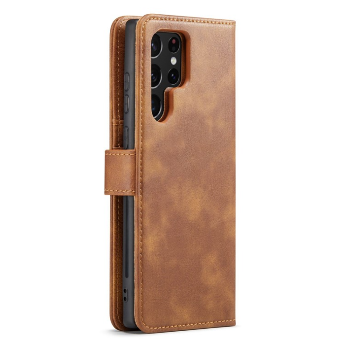 DG.MING - DG.MING Galaxy S23 Ultra Plånboksfodral 2in1 Äkta Läder - Brun