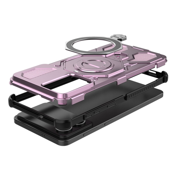 A-One Brand - Galaxy S26 Edge Mobilskal Rotating Metal Kickstand - Rosa