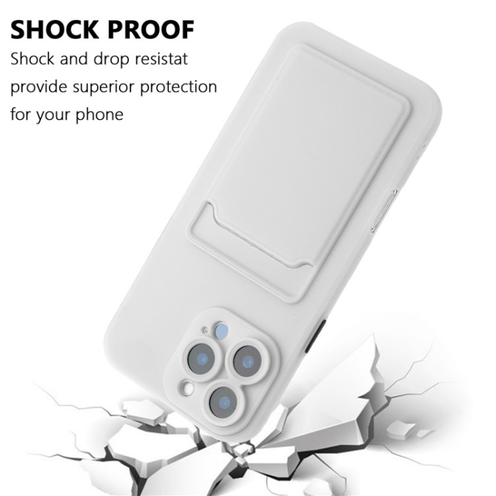 A-One Brand - iPhone 16 Pro Max Mobilskal Korthållare TPU - Vit