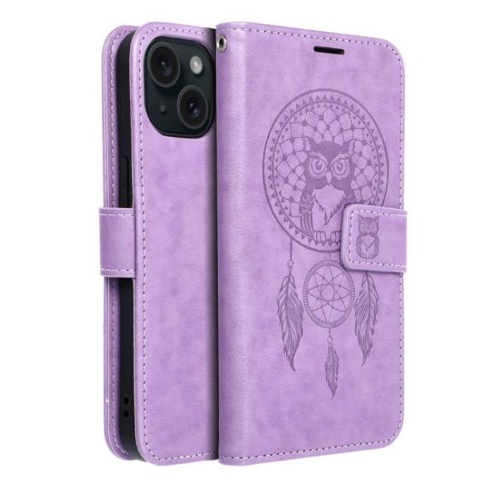 OEM - iPhone 15 Plånboksfodral Mezzo Dreamcatcher - Lila