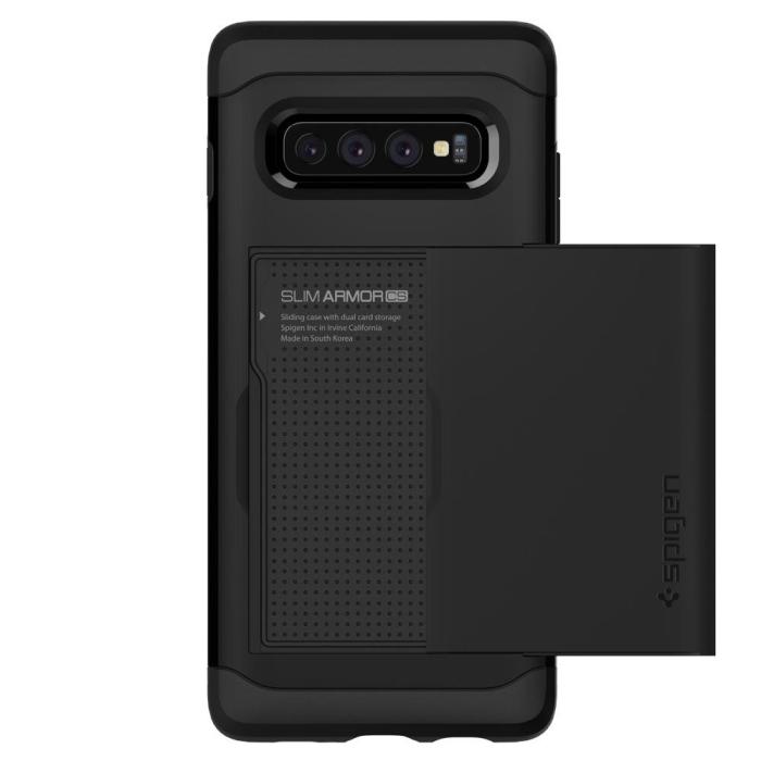 UTGATT4 - SPIGEN Slim Armor CS Skal till Samsung Galaxy S10 Plus - Svart