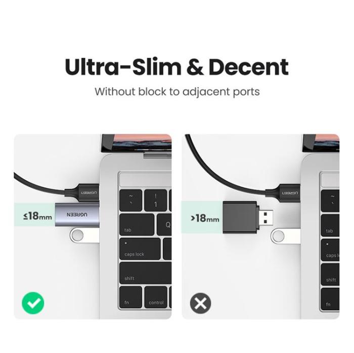 Ugreen - UGreen Adaptrar Audio - Grå