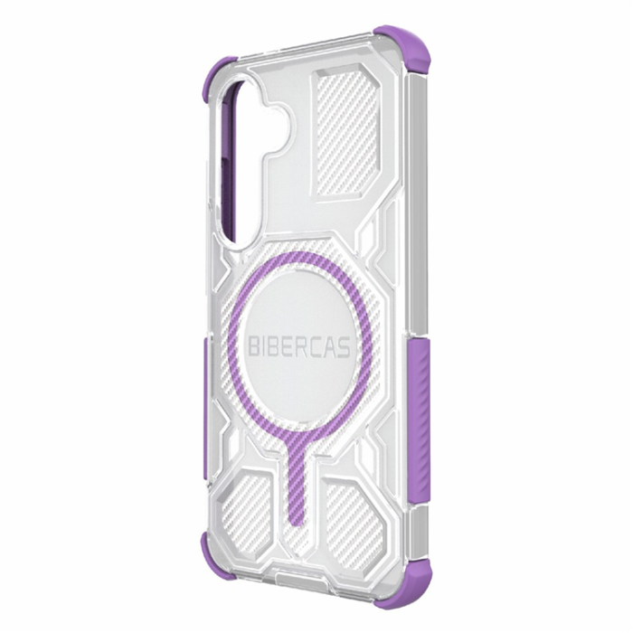 BIBERCAS - BIBERCAS Galaxy S25 Mobilskal MagSafe J-16 Transparent - Lila