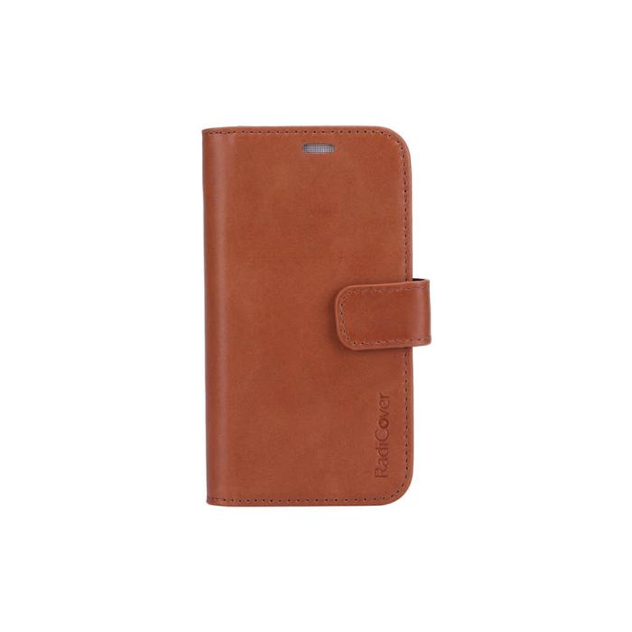 Radicover - RADICOVER iPhone 12 Mini Plånboksfodral Strålningsskydd läder - Brun