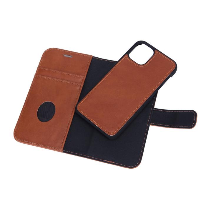 Radicover - RADICOVER iPhone 12 Mini Plånboksfodral Strålningsskydd läder - Brun