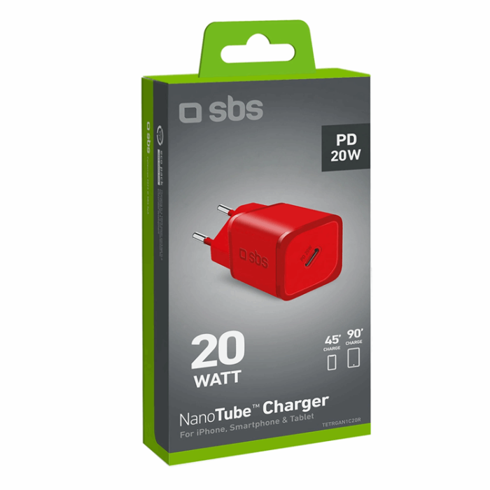 SBS - SBS Snabbladdare 20W GaN Power Delivery - Röd