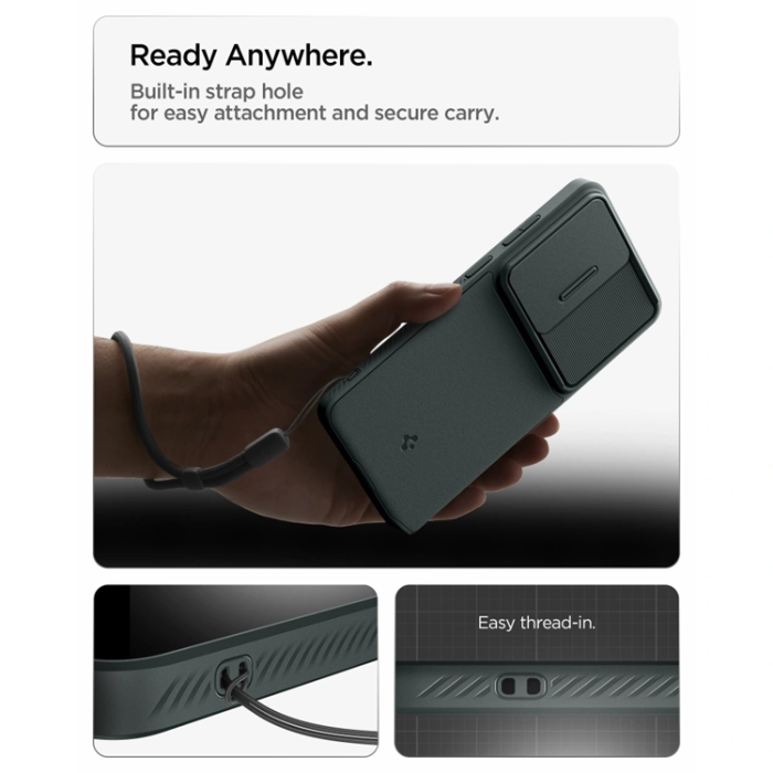 Spigen - Spigen Mobilskal För Galaxy S26 Ultra Optik Armor - Abyss Grön