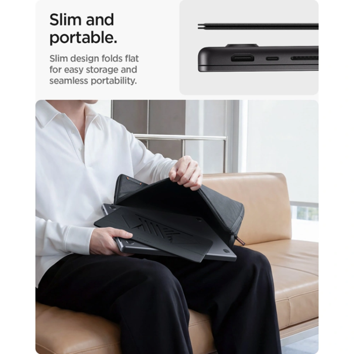 Spigen - Spigen Laptopstativ Slimfold LD201-S6 - Rymdgrå