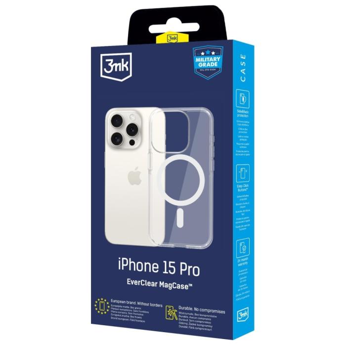 3MK - 3MK iPhone 15 Pro Mobilskal MagSafe EverClear - Genomskinlig