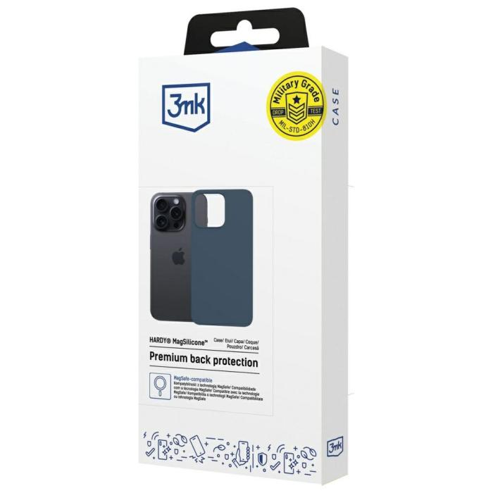 3MK - 3MK iPhone 15 Pro Mobilskal MagSafe Silikon Hardy - Blå