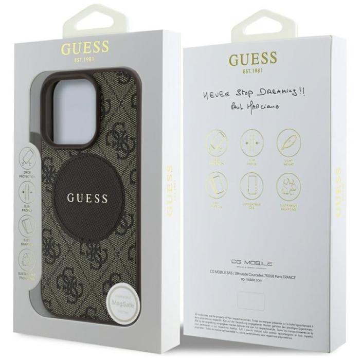 Guess - Guess iPhone 16 Pro Mobilskal MagSafe 4G Circle - Brun
