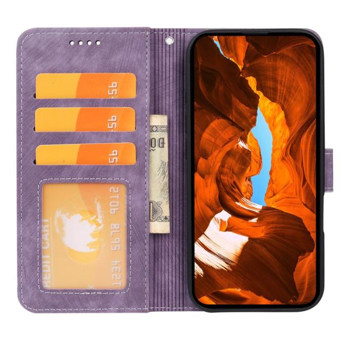 OEM - Samsung Galaxy A37 Fodral Äkta Läder Magnetiskt Skydd - Lila