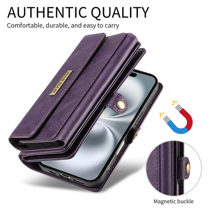 YIKATU - YIKATU Galaxy S25 Ultra Plånboksfodral Zipper Läder - Lila