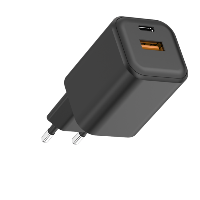 QUALO - QUALO Snabbladdare 65W 1xUSB-C 1xUSB-A Nano QLSN-CA-45-01 - Svart