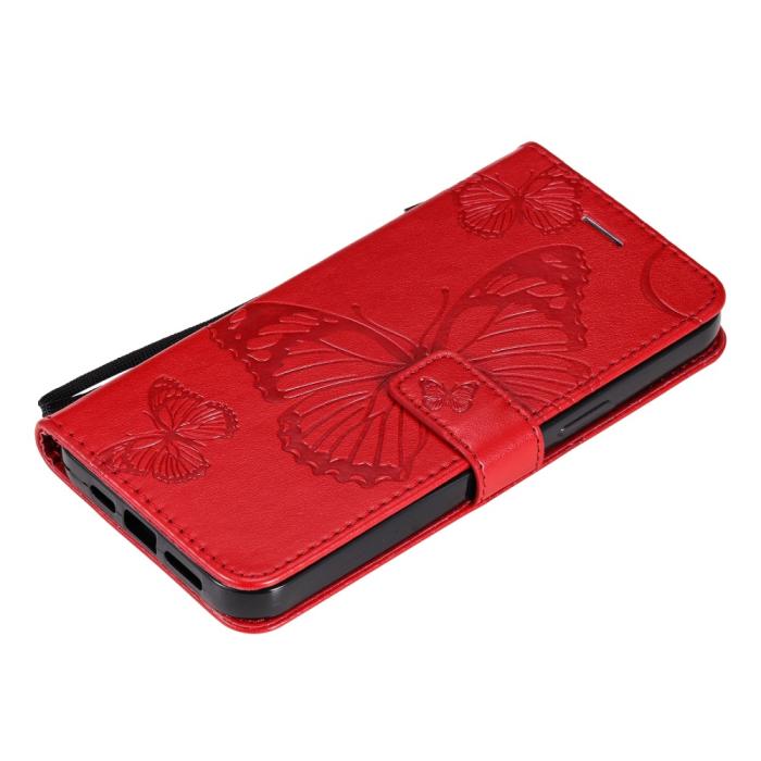 OEM - Fjärilar Plånboksfodral iPhone 13 Pro - Röd