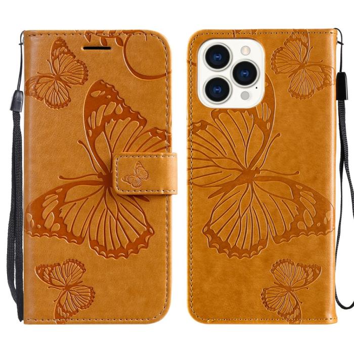 OEM - Fjärilar Plånboksfodral iPhone 13 Pro - Gul