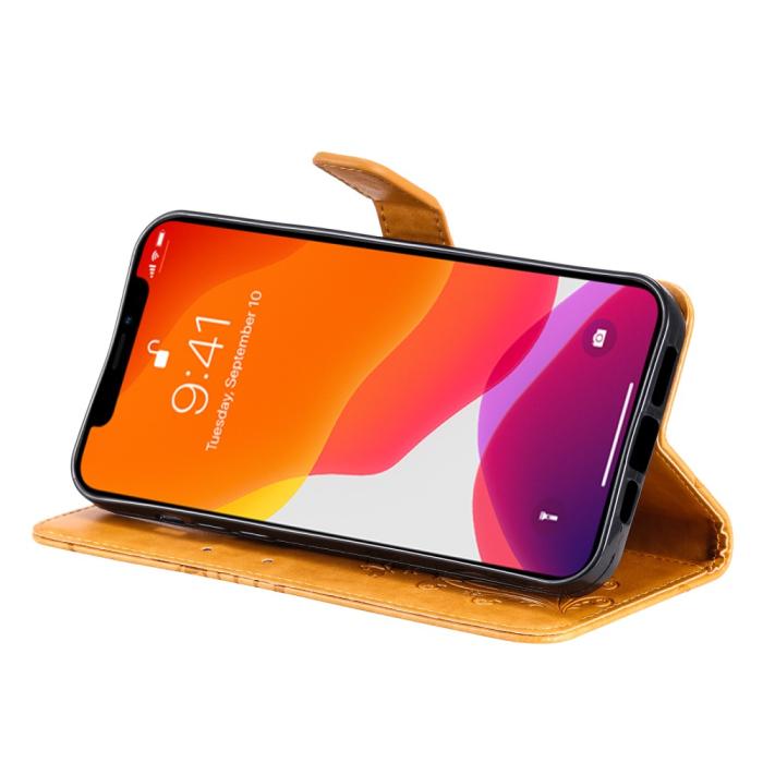 OEM - Fjärilar Plånboksfodral iPhone 13 Pro - Gul