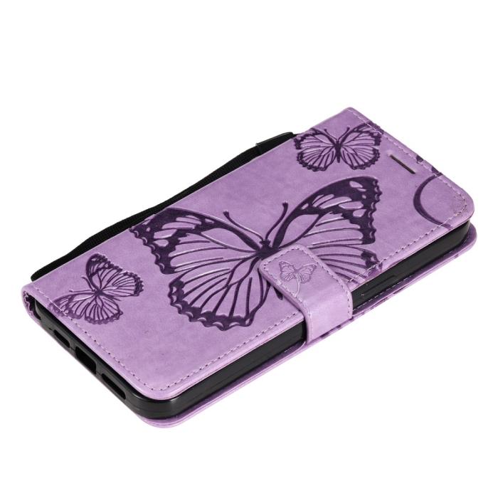 OEM - Fjärilar Plånboksfodral iPhone 13 Pro - Lila