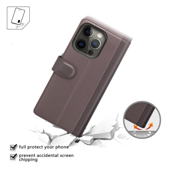 OEM - Äkta Läder Fodral till iPhone 13 Pro - Brun