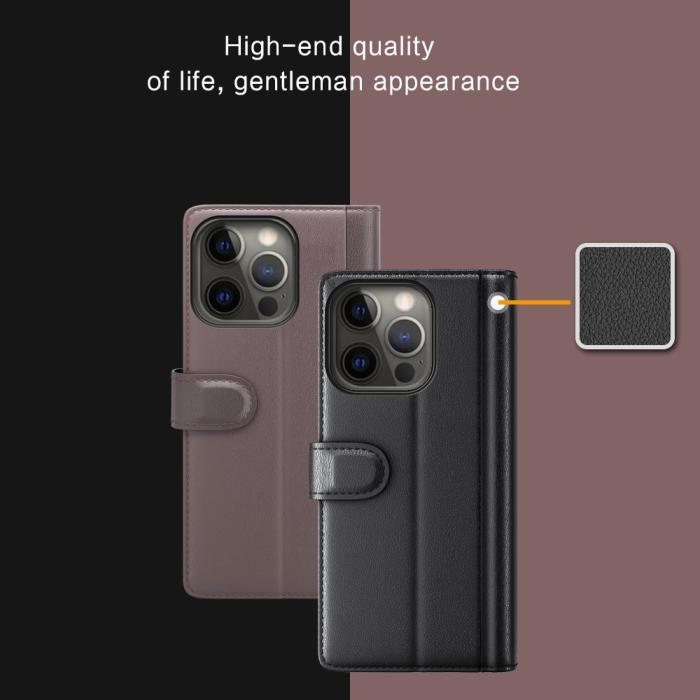 OEM - Äkta Läder Fodral till iPhone 13 Pro - Brun