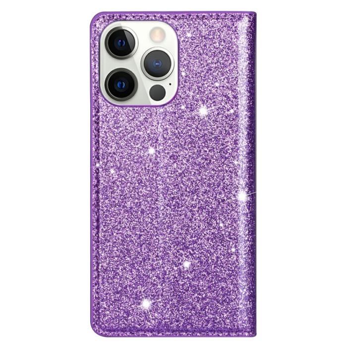 OEM - Glittrande Plånboksfodral iPhone 13 Pro - Lila