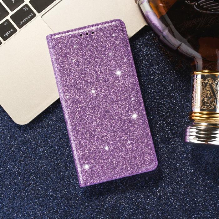 OEM - Glittrande Plånboksfodral iPhone 13 Pro - Lila