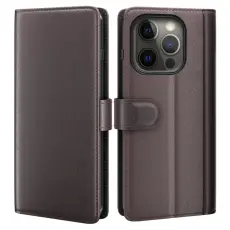 OEM - Äkta Läder Fodral till iPhone 13 Pro - Brun