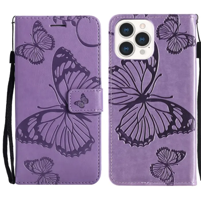 OEM - Fjärilar Plånboksfodral iPhone 13 Pro - Lila