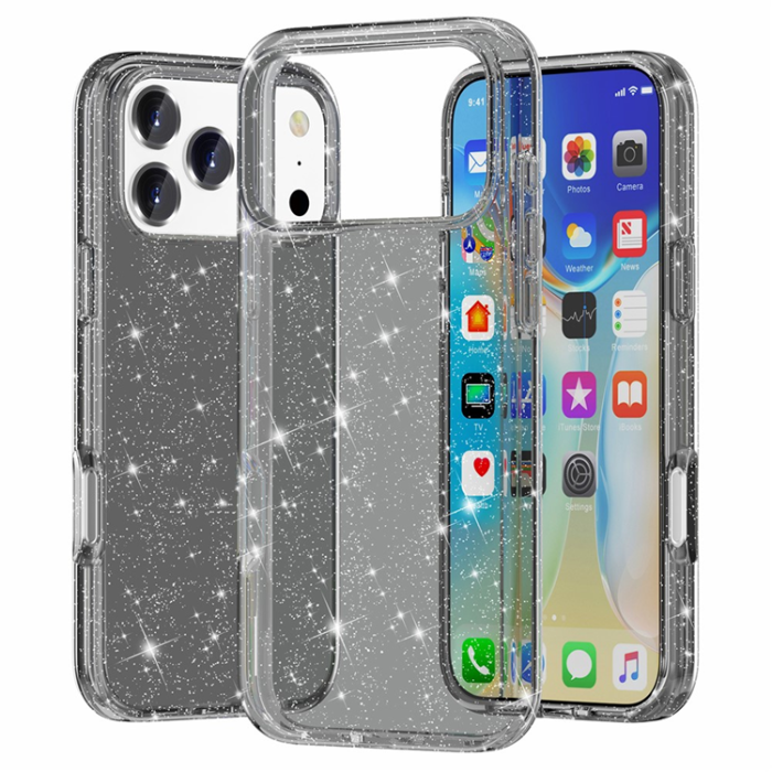 AMORUS - AMORUS iPhone 17 Pro Mobilskal Shockproof - GlitterSvart