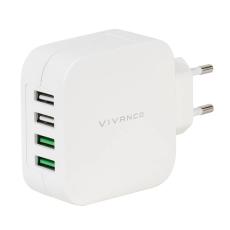 Vivanco - Vivanco USB hemladdare 4.8A (2.4A/1A) 4xUSB Vit