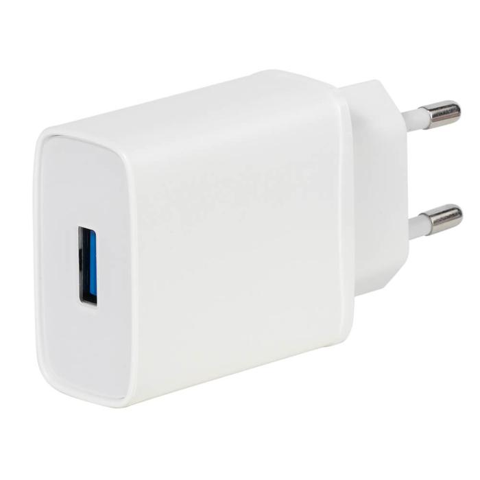 UTGATT1 - Vivanco USB Hemladdare QC 3.0 18W USB-A/C 1.2m - Vit